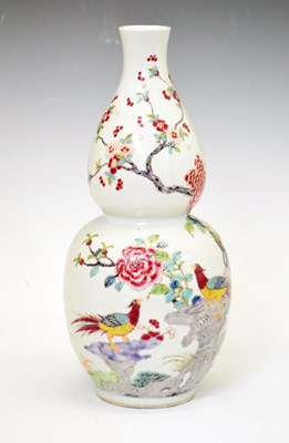 Lot 434 - Chinese Canton Famille Rose double gourd vase