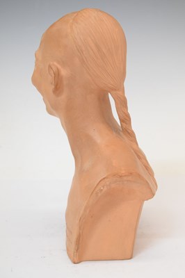 Lot 409 - Jean Mich (French, 1871-1919) -  Terracotta bust of Chih-Fan
