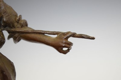 Lot 313 - Bronze boy with stick