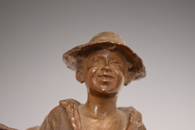 Lot 313 - Bronze boy with stick
