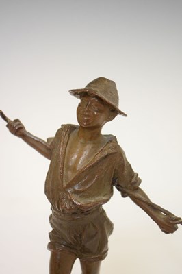 Lot 313 - Bronze boy with stick