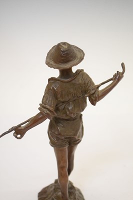 Lot 313 - Bronze boy with stick