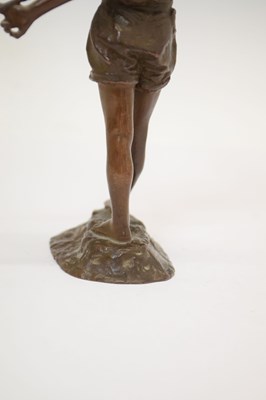 Lot 313 - Bronze boy with stick