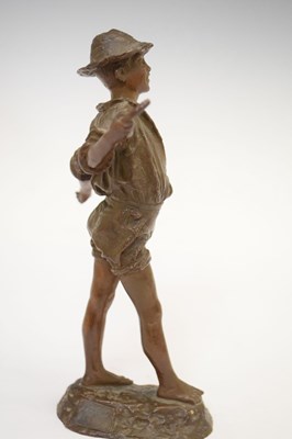 Lot 313 - Bronze boy with stick