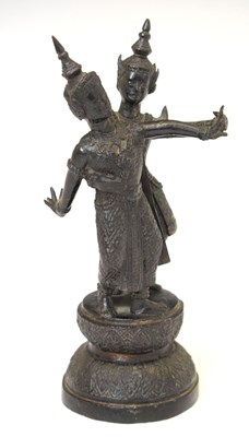 Lot 426 - Thai bronze figure group of a dancing couple