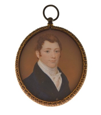 Lot 567 - 19th Century English School oval portrait miniature of 'Arthur Pott Esq.'