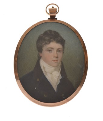 Lot 568 - 19th Century English School oval portrait miniature of a gentleman