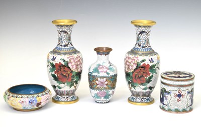 Lot 449 - Group of Chinese cloisonné wares