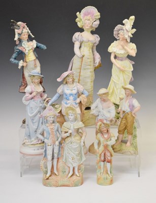 Lot 372 - Group of early 20th Century large bisque porcelain figures