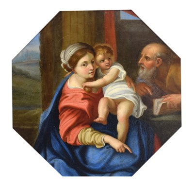 Lot 587 - 19th Century Continental School - Oil on copper - The Holy family