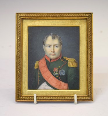 Lot 578 - 19th Century portrait miniature on ivory of Napoleon I