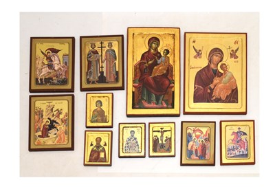 Lot 480 - Eleven reproduction Byzantine icons