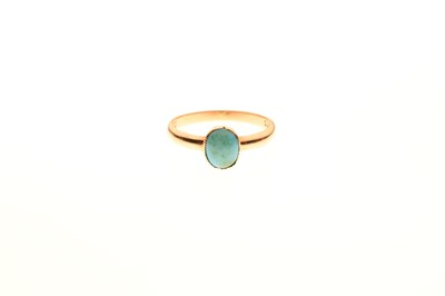 Lot 36 - Single stone ring set turquoise cabochon