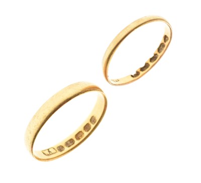 Lot 43 - Two 22ct gold wedding bands