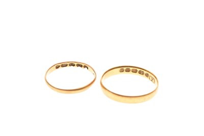 Lot 43 - Two 22ct gold wedding bands