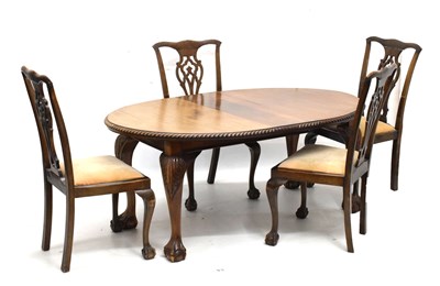 Lot 571 - Edwardian dining table and set of four chairs