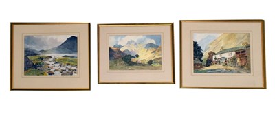 Lot 499 - Donal Rigg - Watercolour - Lake District Scene, and two other watercolours