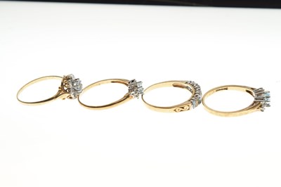 Lot 26 - Four 9ct gold gem-set dress rings