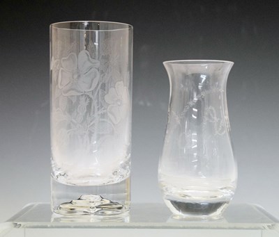 Lot 338 - Two etched glasses by D Rigg