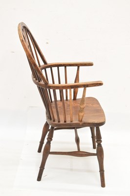 Lot 597 - Late 19th Century ash and elm wheel back Windsor chair