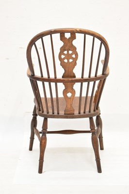 Lot 597 - Late 19th Century ash and elm wheel back Windsor chair