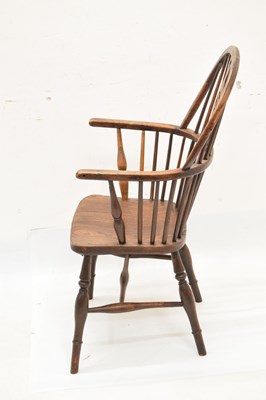 Lot 597 - Late 19th Century ash and elm wheel back Windsor chair