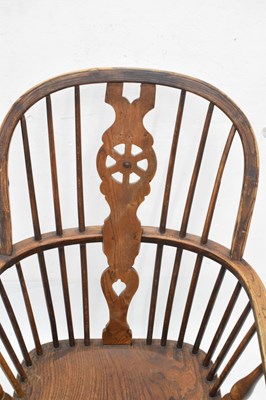 Lot 597 - Late 19th Century ash and elm wheel back Windsor chair