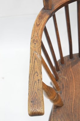 Lot 597 - Late 19th Century ash and elm wheel back Windsor chair