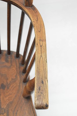 Lot 597 - Late 19th Century ash and elm wheel back Windsor chair