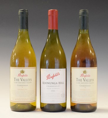 Lot 294 - Penfolds The Valleys Chardonnay, 1996, 2 bottles and Penfolds Koonunga Hill 2006, 1 bottle