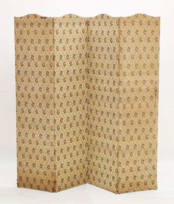 Lot 586 - Four fold fabric/ tapestry screen