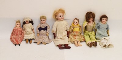 Lot 246 - Group of late 19th/ early 20th Century bisque and composition head dolls