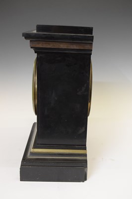 Lot 466 - Victorian black slate mantel clock