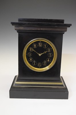 Lot 461 - Victorian black slate mantel clock