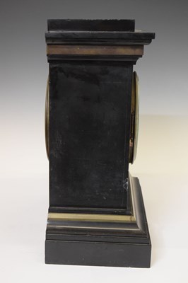 Lot 466 - Victorian black slate mantel clock