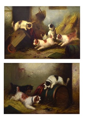 Lot 394 - George Armfield (1808 - 1893)  - Pair of oils on canvas