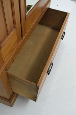 Lot 605 - Edwardian satin walnut wardrobe