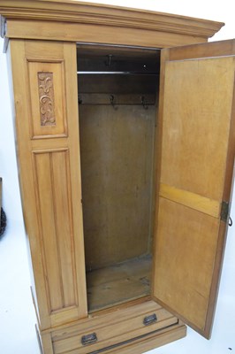 Lot 605 - Edwardian satin walnut wardrobe