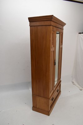 Lot 605 - Edwardian satin walnut wardrobe