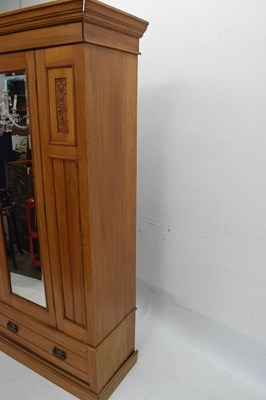Lot 605 - Edwardian satin walnut wardrobe