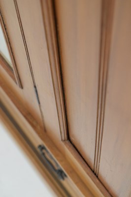 Lot 605 - Edwardian satin walnut wardrobe