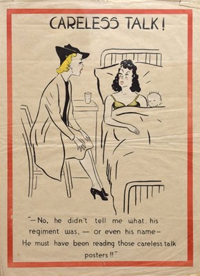 Lot 360 - Two British Second World War 'Careless Talk' propaganda posters