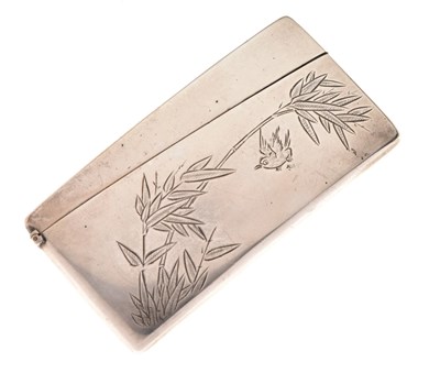 Lot 135 - Late 19th/Early 20th Century Chinese white-metal curved card case