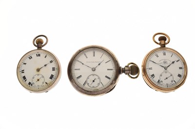 Lot 116 - Elgin gold-plated pocket watch and two other pocket watches