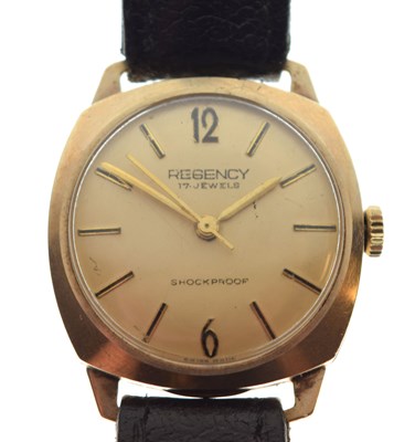 Lot 104 - Regency - Gentleman's 9ct gold cased wristwatch