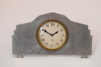 Lot 141 - Two silver Art Deco desk clocks