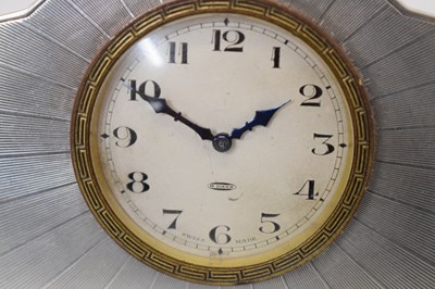 Lot 141 - Two silver Art Deco desk clocks