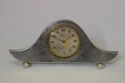 Lot 141 - Two silver Art Deco desk clocks