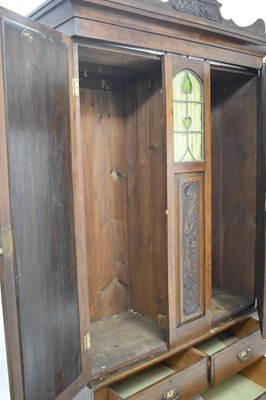 Lot 604 - Art Nouveau wardrobe and dressing chest