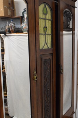 Lot 604 - Art Nouveau wardrobe and dressing chest